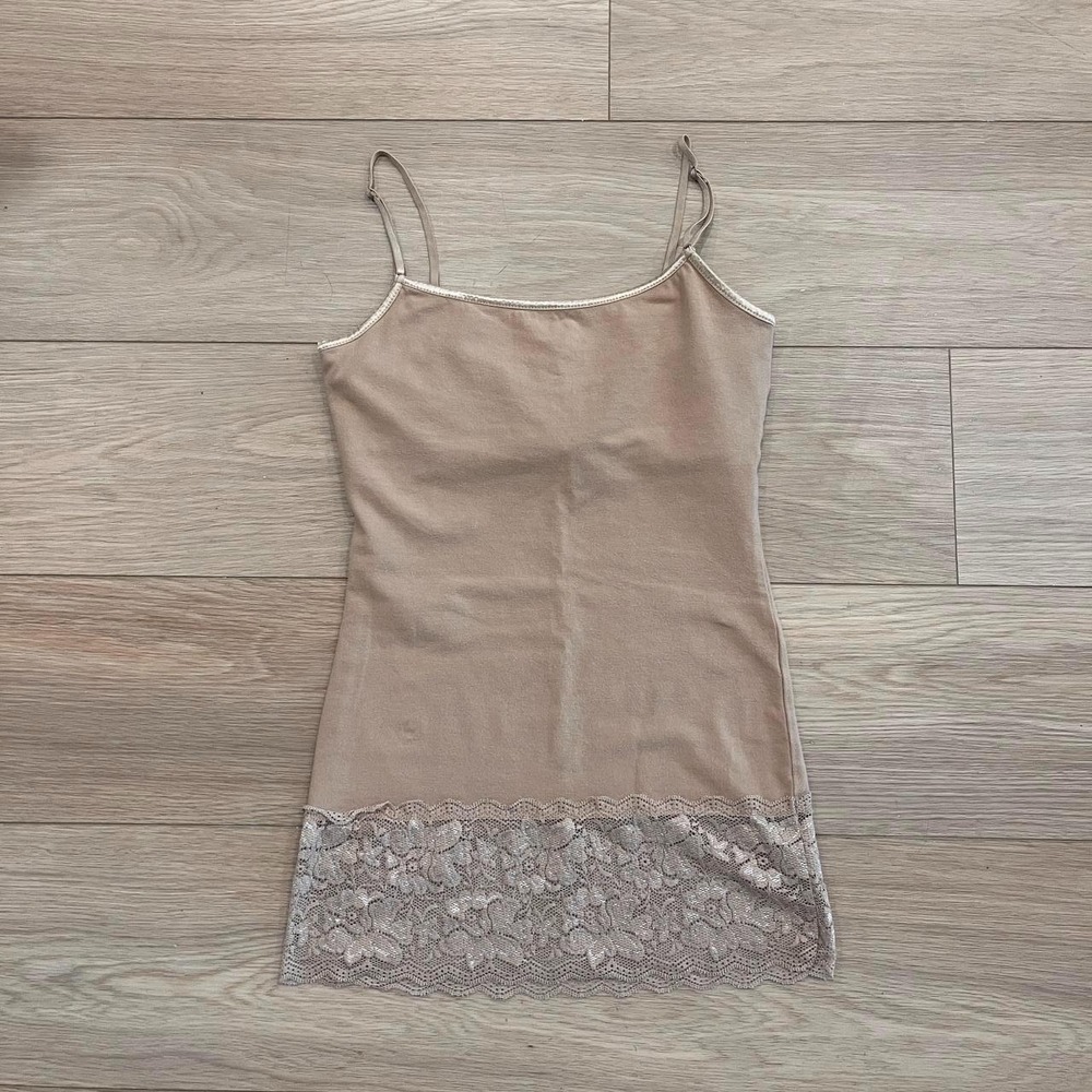 Y2K Nude Seamless Cami Women S Lace Trim Built in Bra Coquette Balletcore‎
